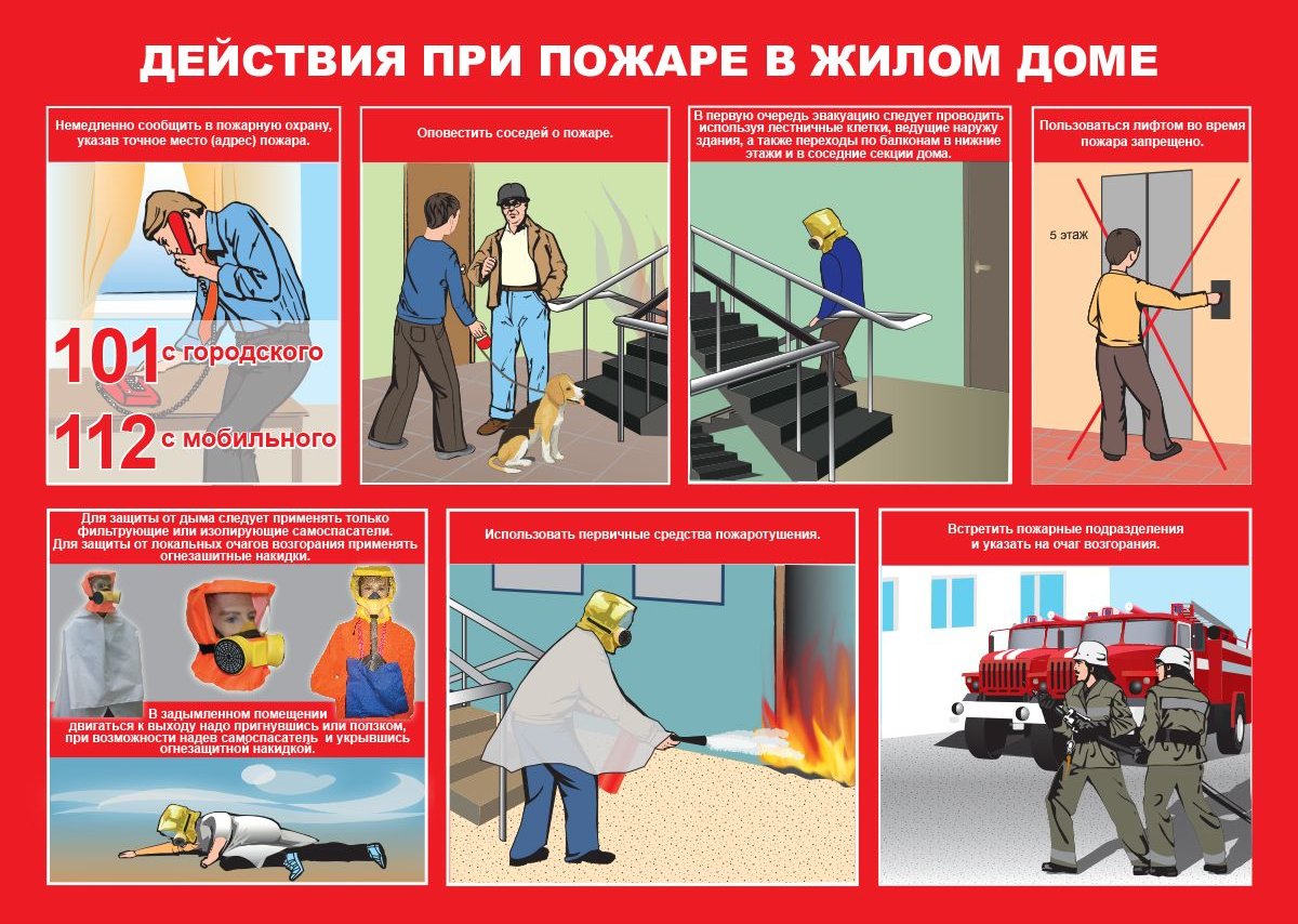 Действия в случае возникновения пожара